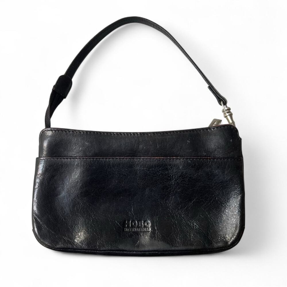 Hobo International Black Wristlet Wallet Mini Bag Red Interior Y2K Clutch